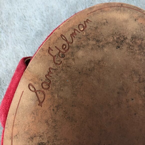 Sam Edelman Lanelle Nubuck Red Suede Leather Open Toe Sandal Size 8 - Picture 10 of 14